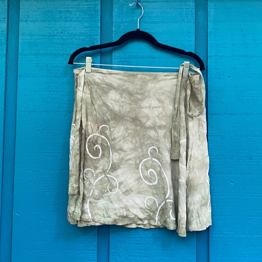 Hand batiked wrap skirt